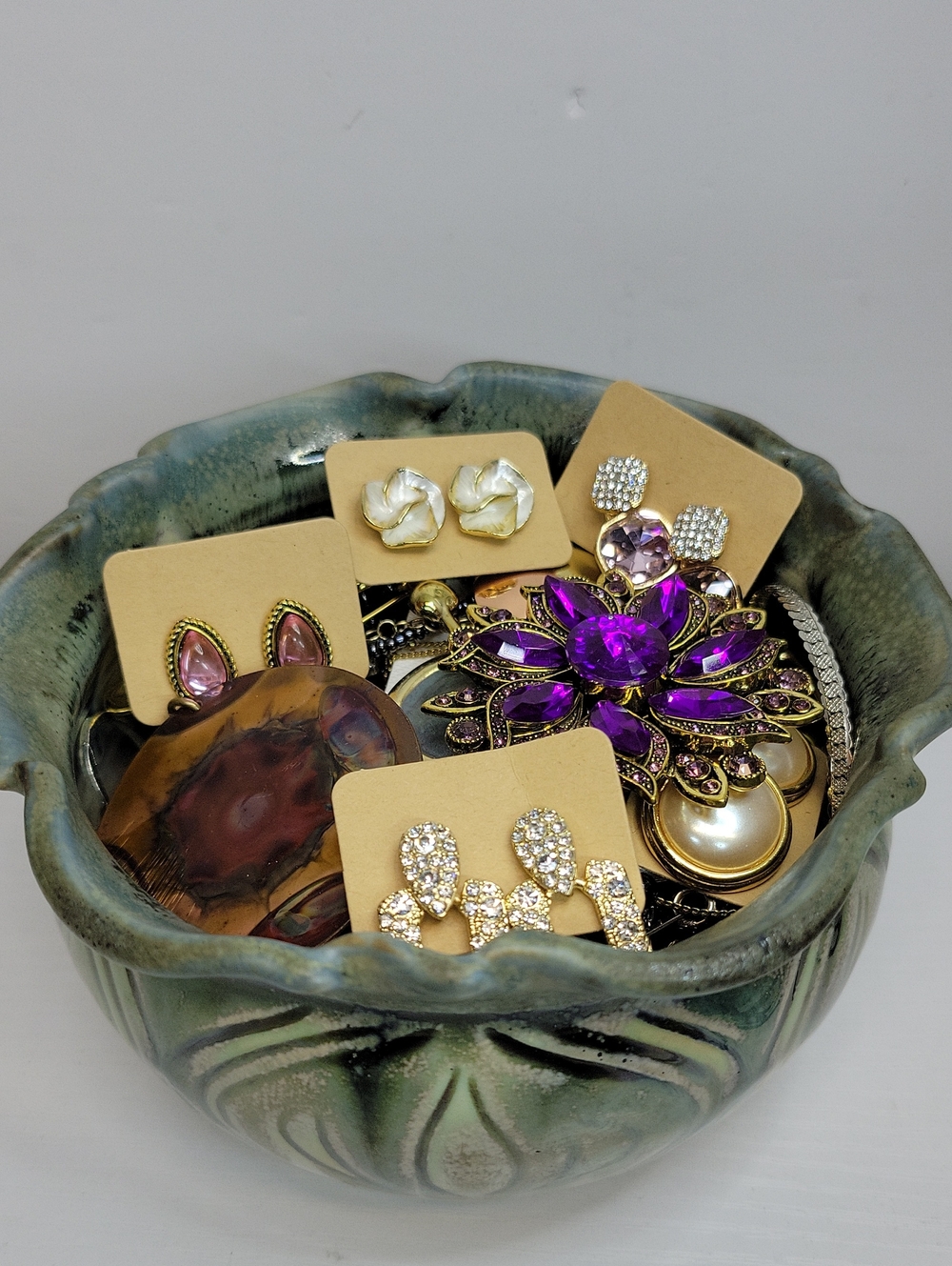 Ceramic Dish Filled With Jewelry